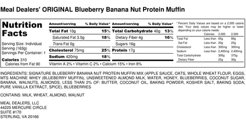 Blueberry Banana Nut Protein Muffin - Meal Dealers