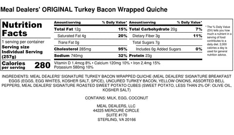 Turkey Bacon Wrapped Egg Quiche - Meal Dealers