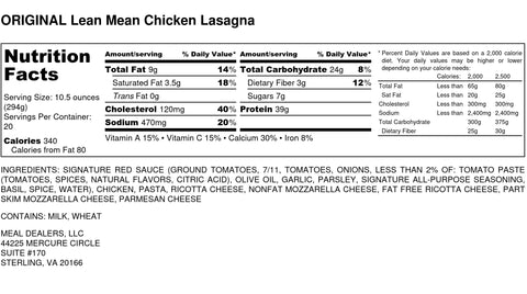 Lean Mean Chicken Lasagna - Meal Dealers