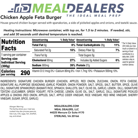 Chicken Apple Feta Burger - Meal Dealers