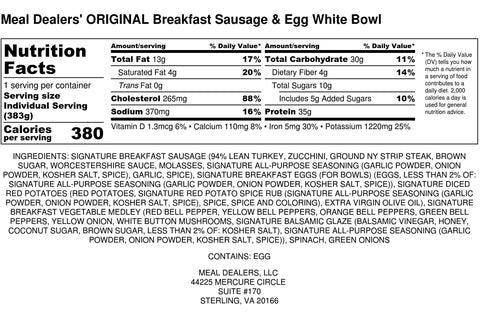 Egg White Strip Steak Sausage Bowl - Meal Dealers