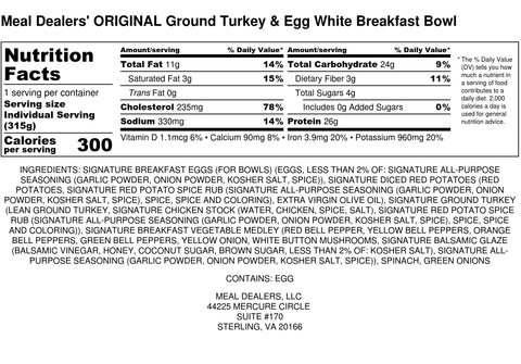 Egg White Ground Turkey Bowl - Meal Dealers